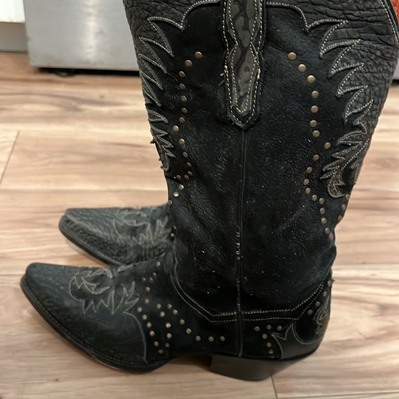 Dan post black and gray leather boots - Picture 4 of 4